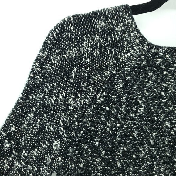 Helmut Lang Textured Cotton/Linen Scoop Neck 3/4 Sleeve Sweater S Black/White - Picture 11 of 16